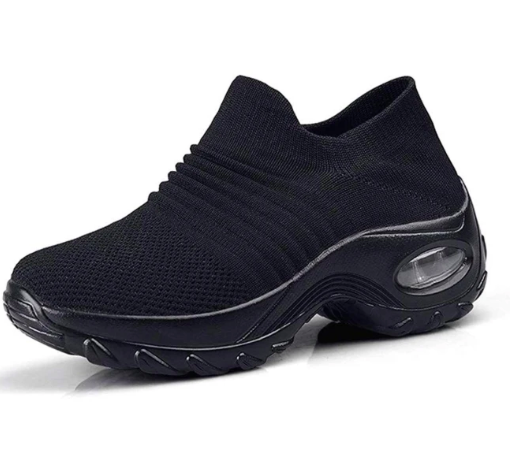 Women’s Mesh Dance Sneakers – Lightweight Wedge Heel Slip-On Walking Shoes