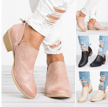 Women’s Retro High Heel Ankle Boots – Faux Suede Autumn Casual Boots
